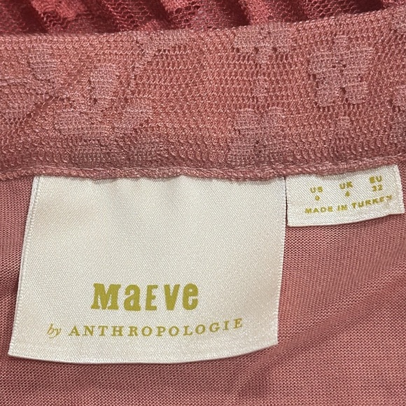 (K2) Anthropologie Brighton Tiered Lace Midi Skirt, Size 0 - Picture 9 of 15